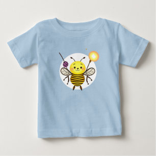 Smiling Cartoon Bee Character Baby T-Shirt