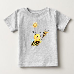 Smiling Cartoon Bee Character Baby T-Shirt