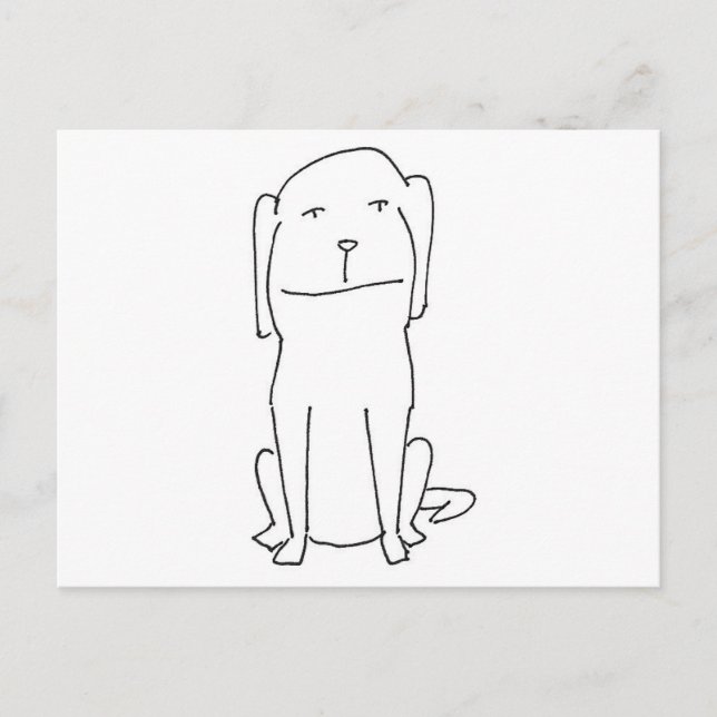 Smiling Cartoon Dog Postcard (Front)