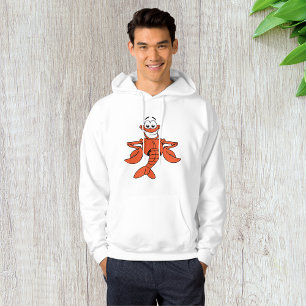 Smiling Cartoon Lobster Character Hoodie