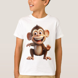 Smiling Cartoon Monkey – Cute Monkey Day design T-Shirt