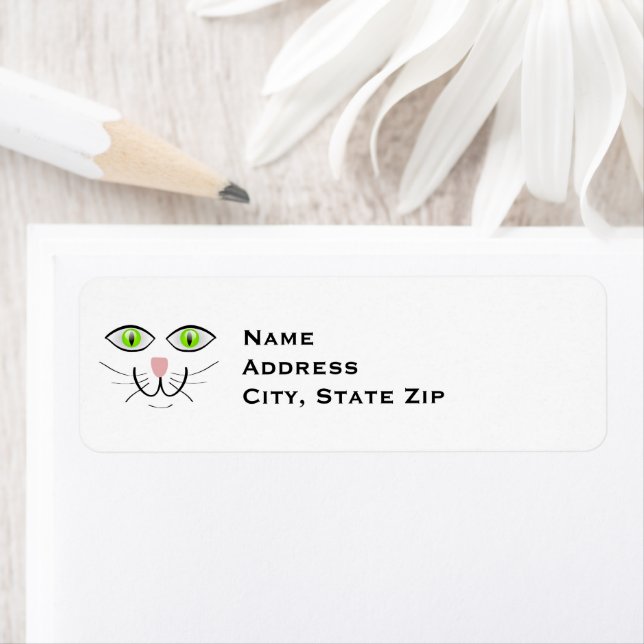 Smiling Cat Face Return Address Labels (Insitu)