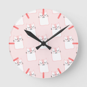 Smiling Cat Round Clock