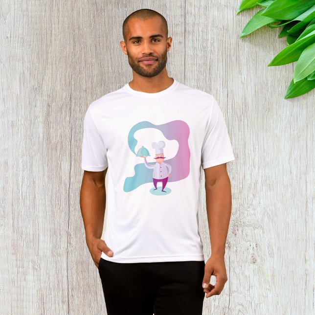 Smiling Chef with Moustache and Serving Tray  T-Shirt (Creator Uploaded)