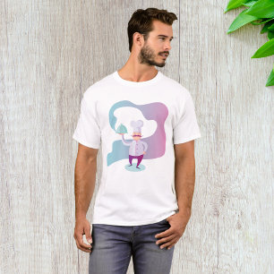 Smiling Chef with Moustache and Serving Tray T-Shirt