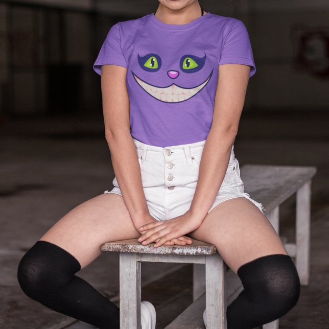 Smiling Cheshire Cat Face Halloween Costume T-Shirt (Creator Uploaded)