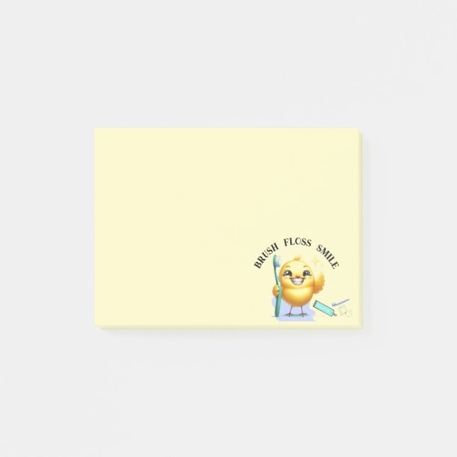 Smiling Chick with Dental Slogan Post-it Notes (Front)