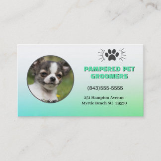 Smiling Chihuahua Pet Groomer Business Card