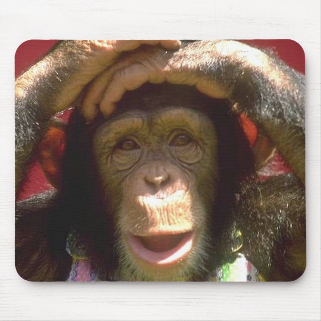 Smiling Chimpanzee Mouse Pad (Front)