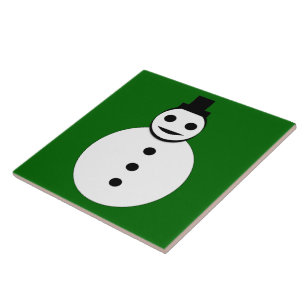 Smiling Chridtmas Snowman Tile