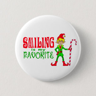 Smiling Christmas Elf 6 Cm Round Badge