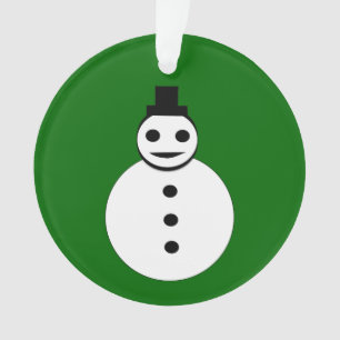 Smiling Christmas Snowman Acrylic Ornament