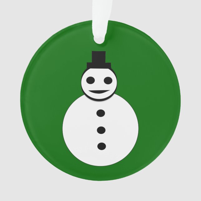 Smiling Christmas Snowman Acrylic Ornament (Front)