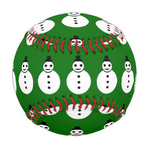 Smiling Christmas Snowman Baseball