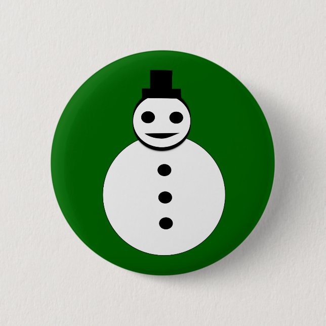 Smiling Christmas Snowman Button (Front)