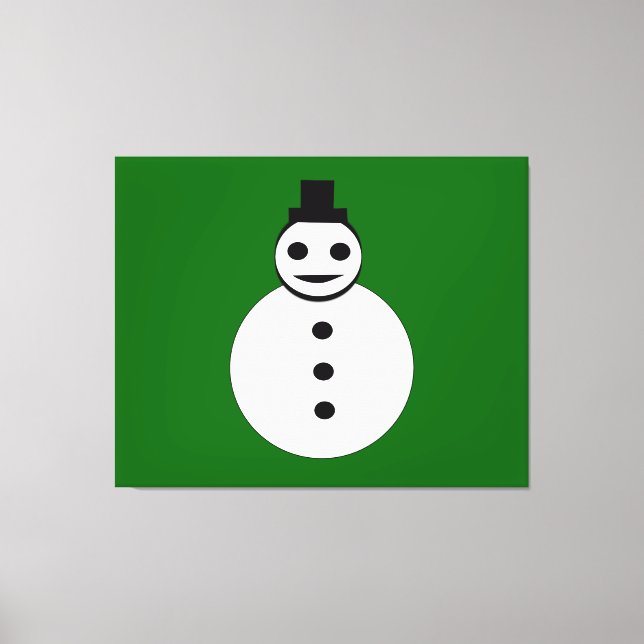 Smiling Christmas Snowman Canvas Print (Front)
