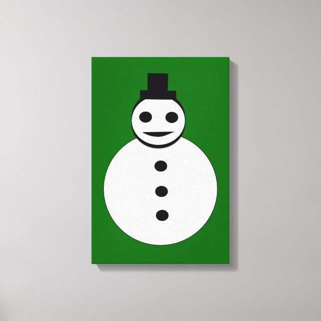 Smiling Christmas Snowman Canvas Print (Front)