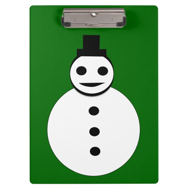 Smiling Christmas Snowman Clipboard (Front)