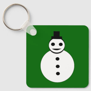 Smiling Christmas Snowman Custom Key Ring