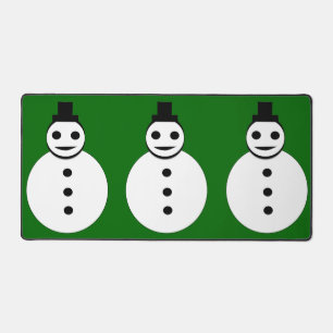 Smiling Christmas Snowman Desk Mat