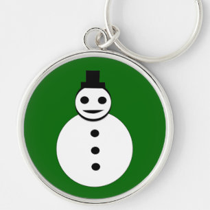Smiling Christmas Snowman Keychain