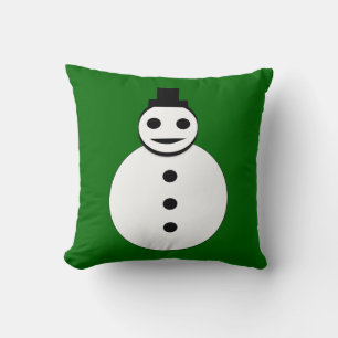 Smiling Christmas Snowman Pillow