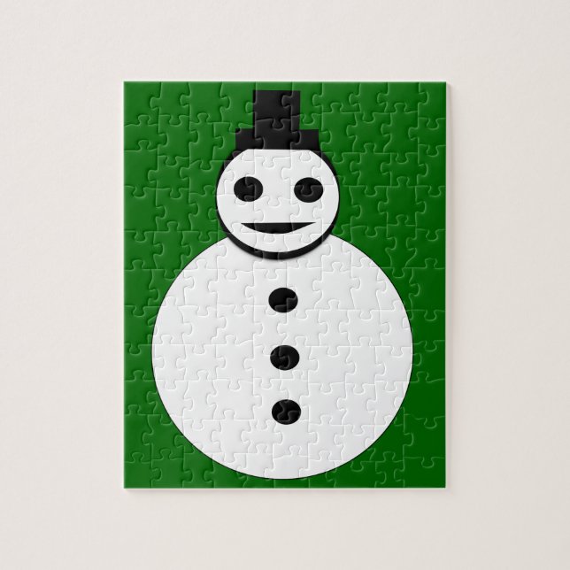Smiling Christmas Snowman Puzzle (Vertical)