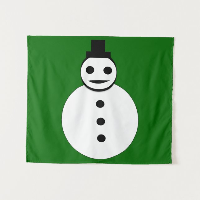 Smiling Christmas Snowman Tapestry (Front (Horizontal))