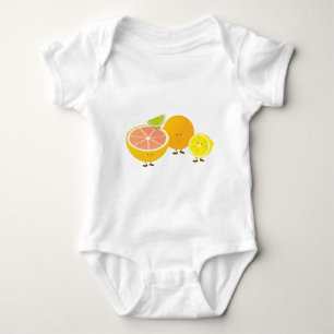 Smiling citrus group baby bodysuit