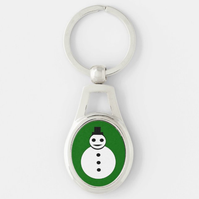 Smiling Cjristmas Snowman Keychain (Front)