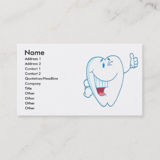 Smiling Clean Tooth Cartoon Character Thumbs Up.ai Business Card