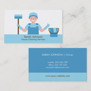 Smiling Cleaner Cleaning Service Business Card