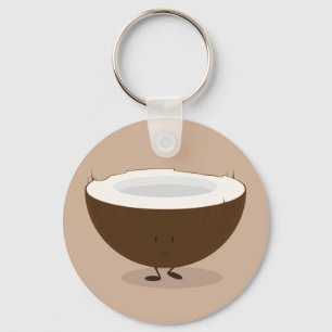 Smiling coconut key ring