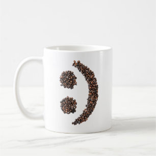 Smiling Coffee Bean Emoji Face Texter Coffee Mug