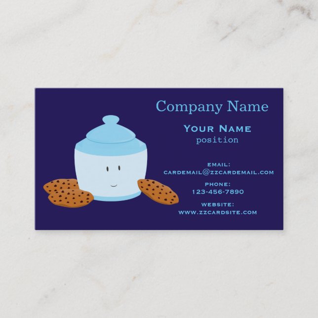 Smiling Cookie Jar with Cookies Business Card (Front)
