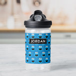 Smiling Cookie Monster Pattern | Add Your Name Water Bottle<br><div class="desc">Check out this fun Cookie Monster face pattern on a blue background!       This item is recommended for ages 2 . ©  2022 Sesame Workshop. www.sesamestreet.org</div>