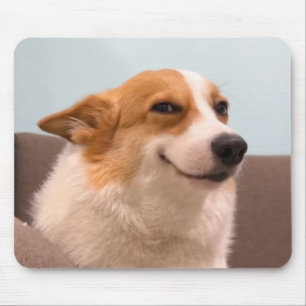 Smiling Corgi Meme Mouse Pad
