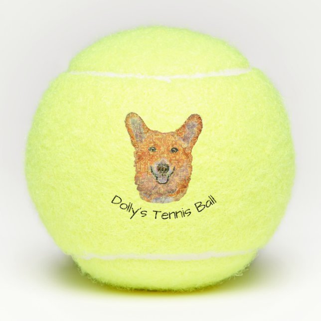 Smiling Corgi Penn Tennis Balls (Front)