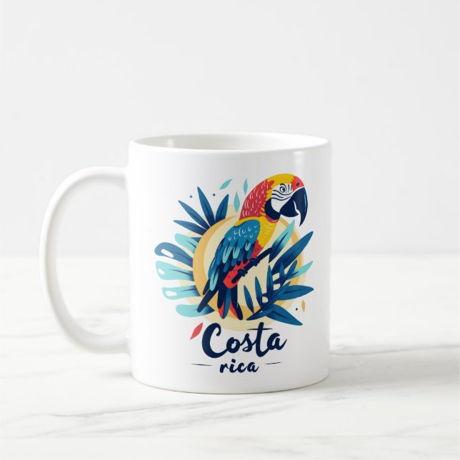 Smiling Costa Rica Parrot Coffee Mug (Left)