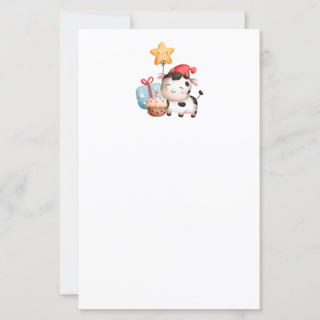 Smiling Cow Cute Adorable Birthday (Front)