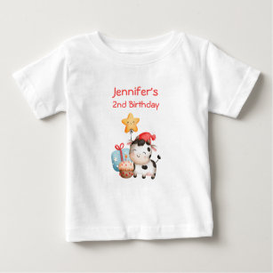 Smiling Cow Cute Adorable Birthday Baby T-Shirt