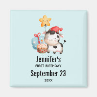 Smiling Cow Cute Adorable Birthday Save the Date