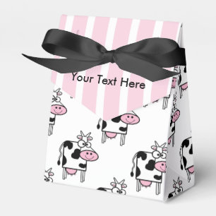 Smiling Cow Girly Animal Print Personalised Favour Box