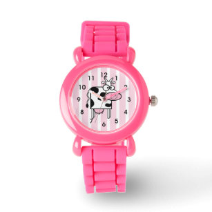Smiling Cow Girly Animal Print Watch