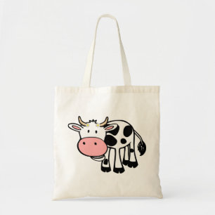 Smiling Cow with Daisies Tote Bag