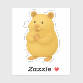 Smiling Cream Hamster Sticker