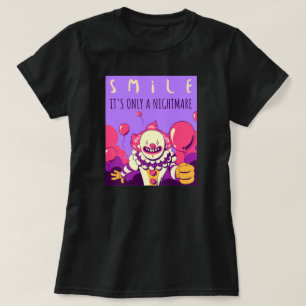 Smiling creepy scary clown nightmare halloween T-Shirt