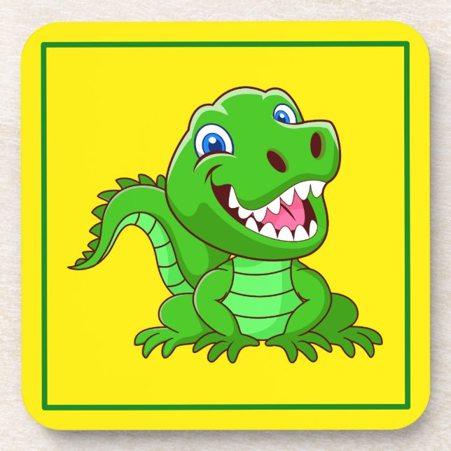 Smiling Crocodile Cartoon-64836 Coaster (Front)