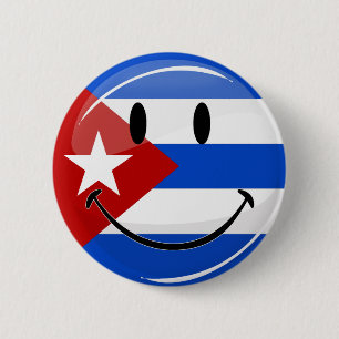 Smiling Cuban Flag 6 Cm Round Badge