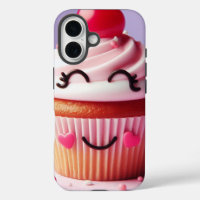 Smiling Cupcake with Cherry - Sweet Delight Design